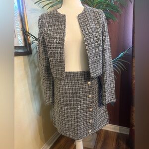 NWOT Shein Chic Tweed Skirt Suit Set
